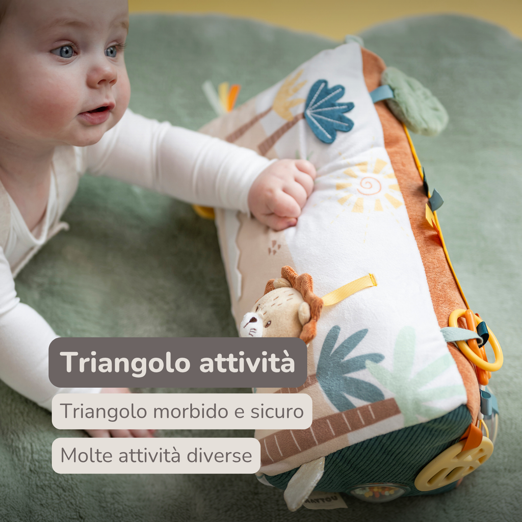 Soft Activity Triangle Lion Léon - Baby Toy - 33 x 18 cm - Multicolored [IT]