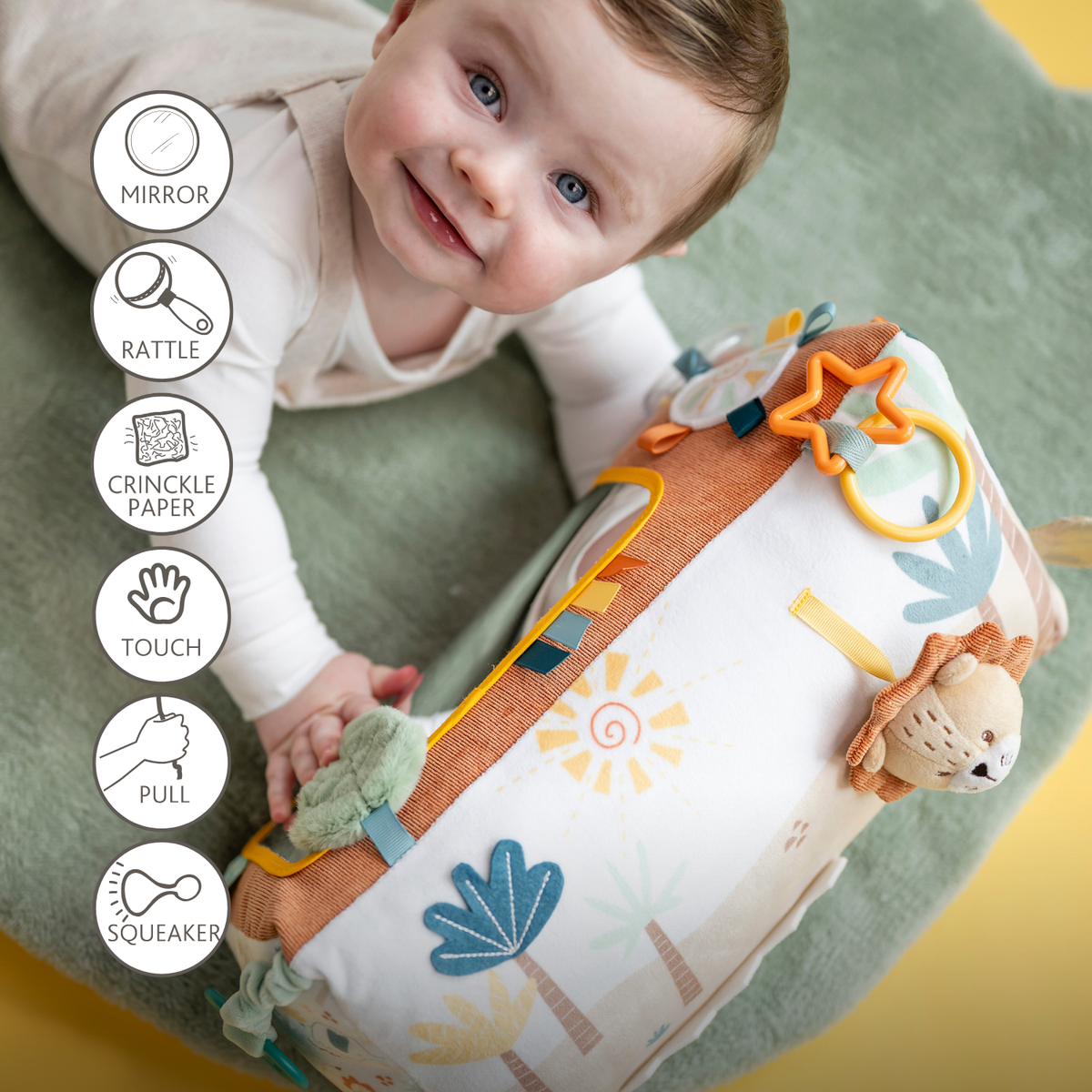 Soft Activity Triangle Lion Léon - Baby Toy - 33 x 18 cm - Multicolored [NL]