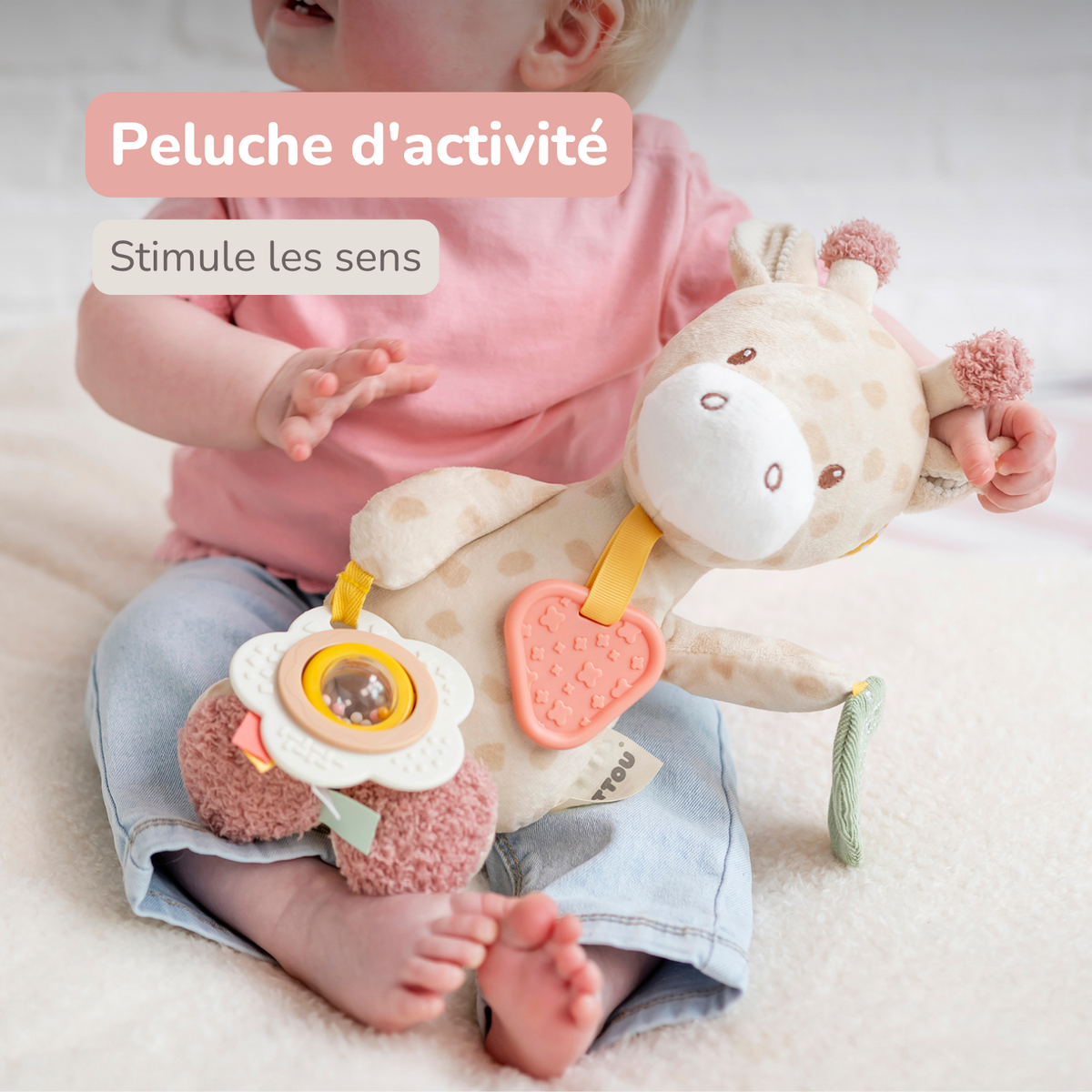 Activity Plush Toy Giraffe Gina - 30 cm - Soft Baby Plush Toy - Multicolored [FR]