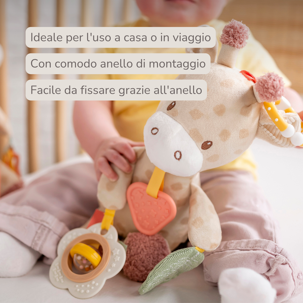 Activity Plush Toy Giraffe Gina - 30 cm - Soft Baby Plush Toy - Multicolored [IT]