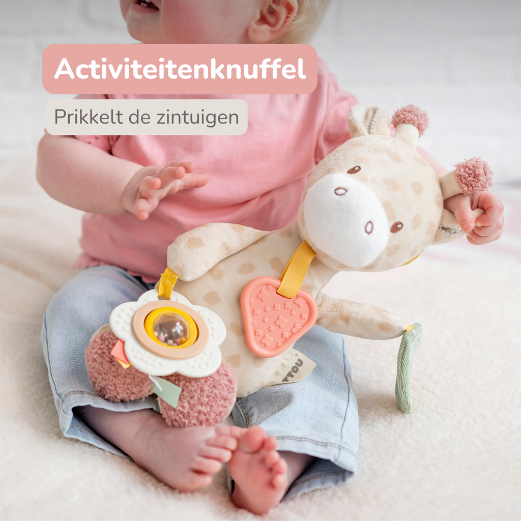 Activity Plush Toy Giraffe Gina - 30 cm - Soft Baby Plush Toy - Multicolored [NL]