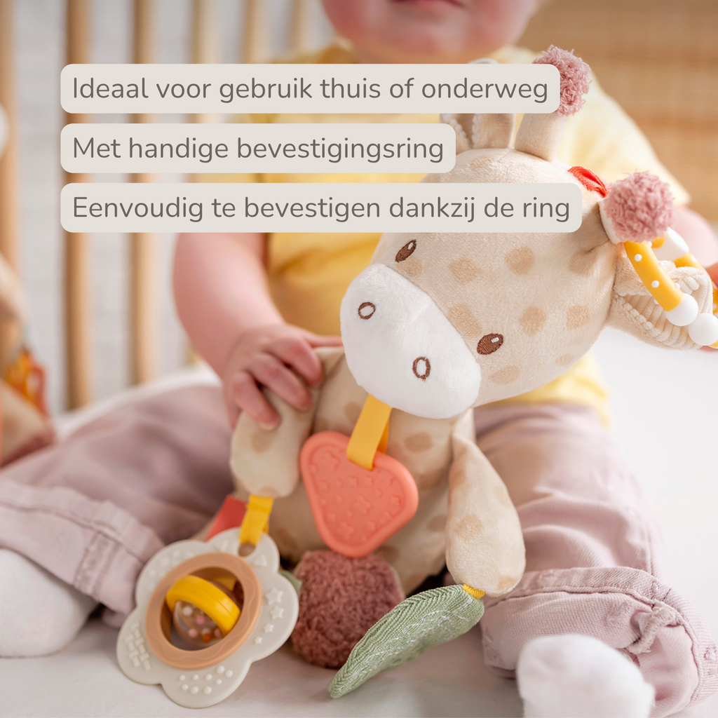 Activity Plush Toy Giraffe Gina - 30 cm - Soft Baby Plush Toy - Multicolored [NL]
