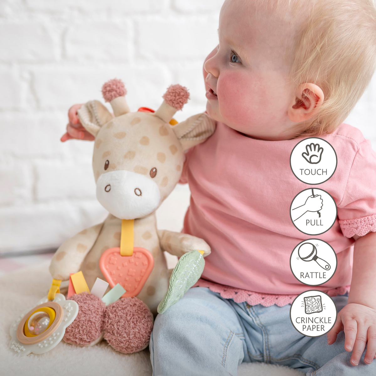 Activity Plush Toy Giraffe Gina - 30 cm - Soft Baby Plush Toy - Multicolored [EN]