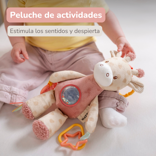 Activity Plush Toy Giraffe Gina - 25 cm - Soft Baby Plush Toy - Multicolored [ES]