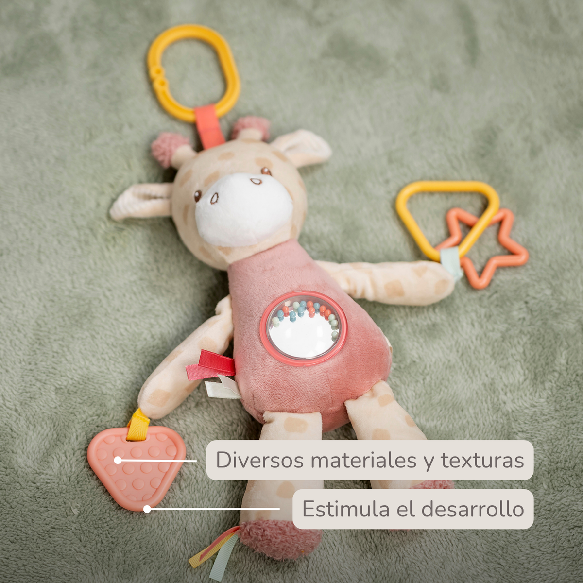 Activity Plush Toy Giraffe Gina - 25 cm - Soft Baby Plush Toy - Multicolored [ES]