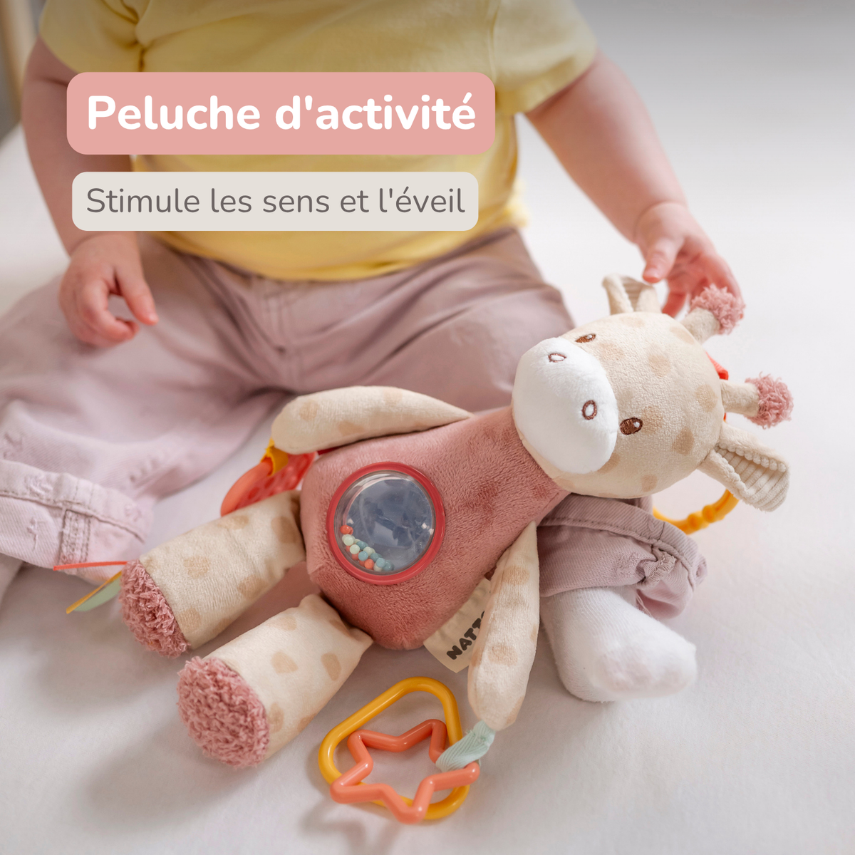 Activity Plush Toy Giraffe Gina - 25 cm - Soft Baby Plush Toy - Multicolored [FR]