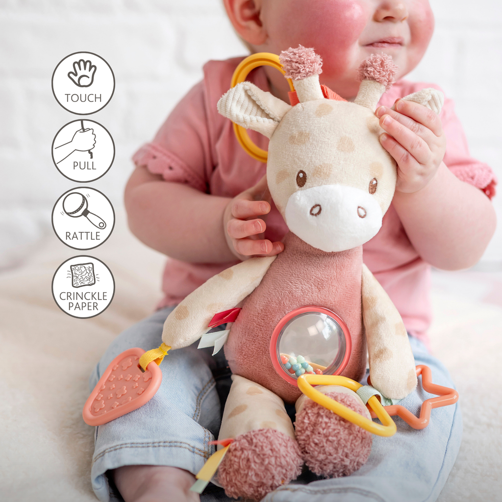 Activity Plush Toy Giraffe Gina - 25 cm - Soft Baby Plush Toy - Multicolored [FR]