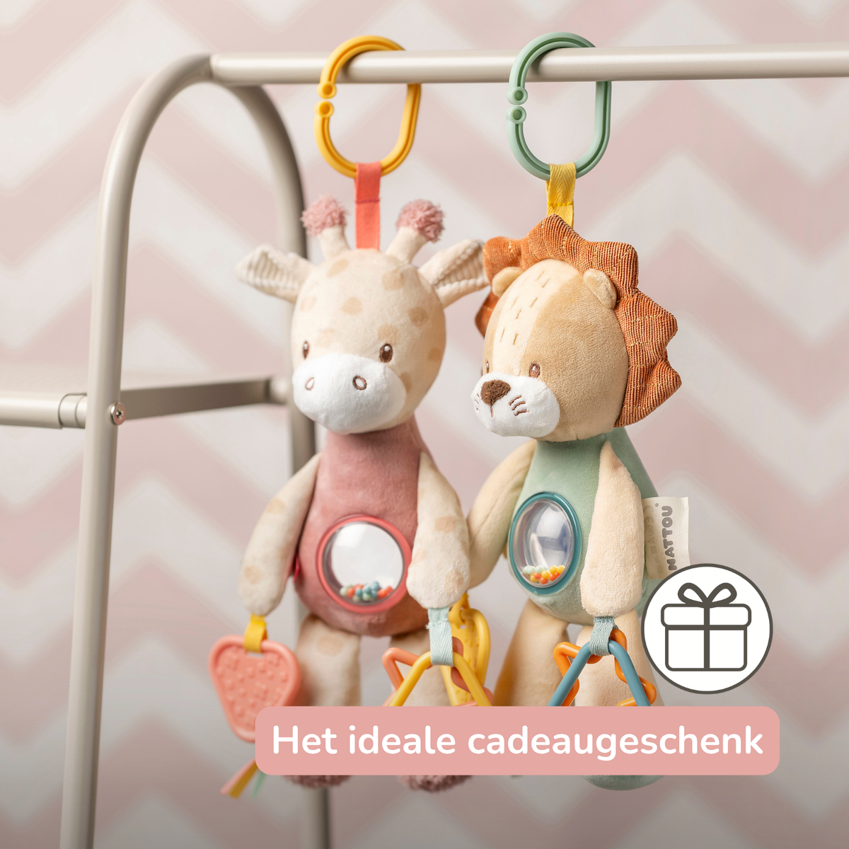 Activity Plush Toy Giraffe Gina - 25 cm - Soft Baby Plush Toy - Multicolored [NL]
