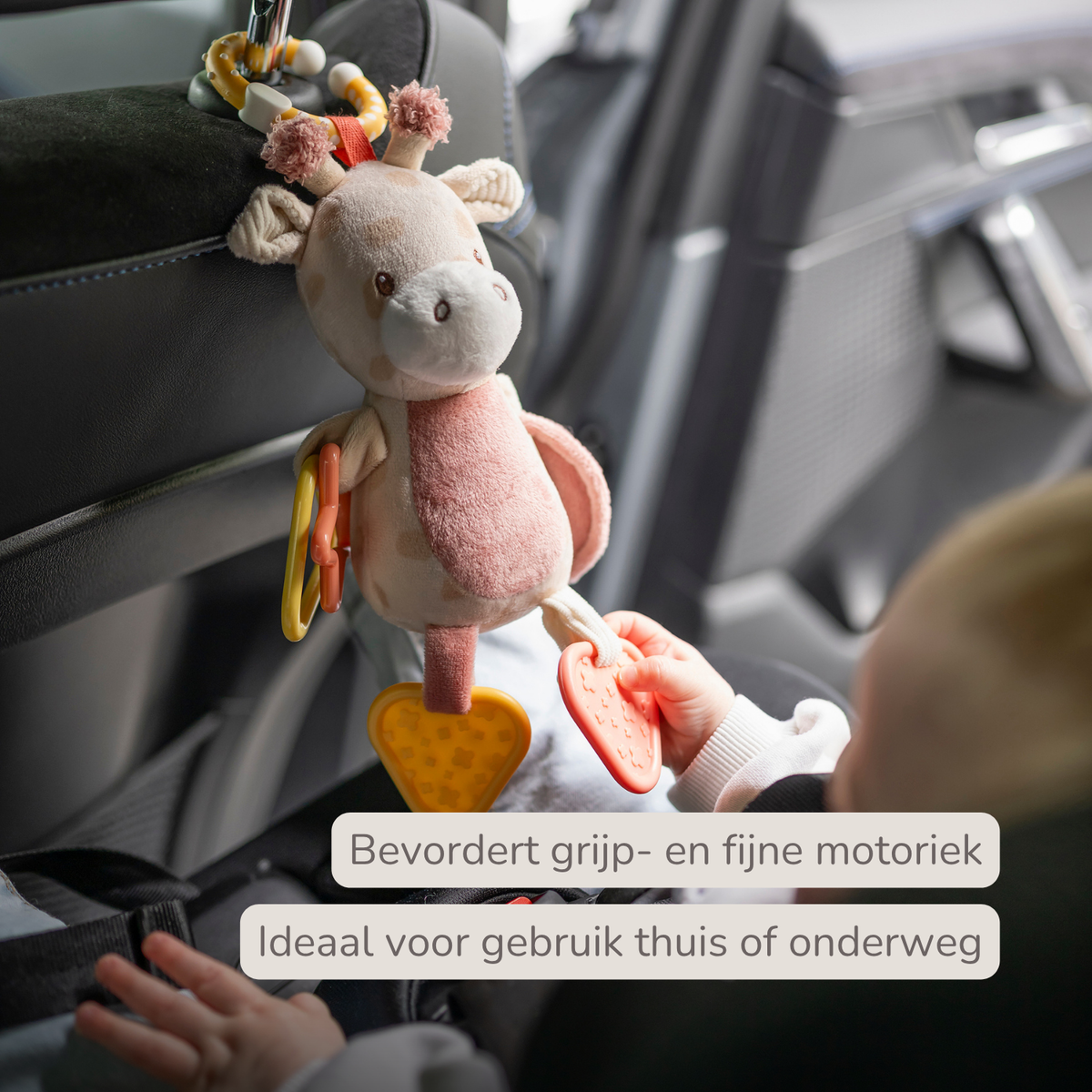 Activity Plush Toy Giraffe Gina - 20 cm - Soft Baby Plush Toy - Multicolored [NL]