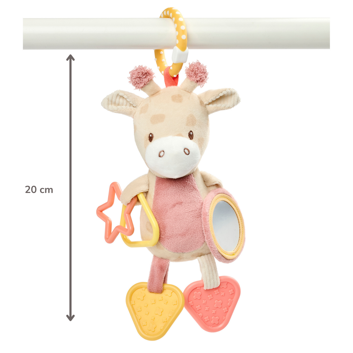 Activity Plush Toy Giraffe Gina - 20 cm - Soft Baby Plush Toy - Multicolored [NL]