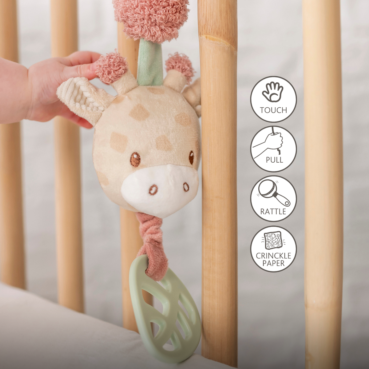 Activity toy with sounds Giraffe Gina - Hanging Rattle - 28 cm - Multicolored [EN]