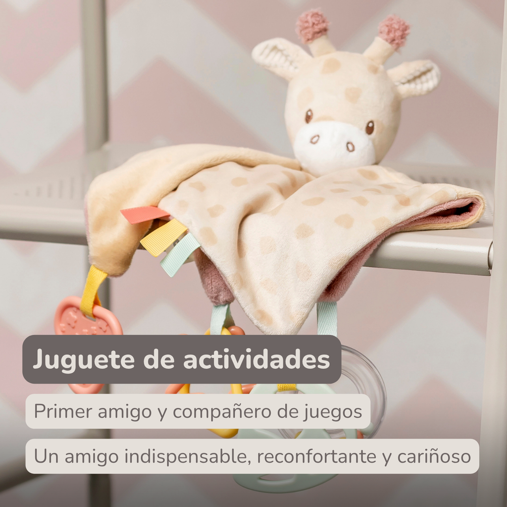 Baby Activity Comforter Gina - Doudou Giraffe - 28 x 28 cm - Multicolored [ES]