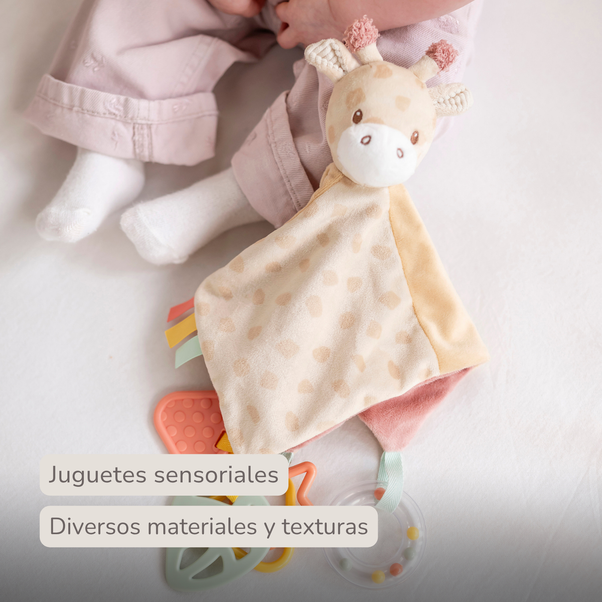 Baby Activity Comforter Gina - Doudou Giraffe - 28 x 28 cm - Multicolored [ES]