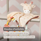 Baby Activity Comforter Gina - Doudou Giraffe - 28 x 28 cm - Multicolored [FR]