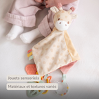 Baby Activity Comforter Gina - Doudou Giraffe - 28 x 28 cm - Multicolored [FR]