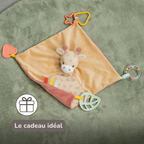 Baby Activity Comforter Gina - Doudou Giraffe - 28 x 28 cm - Multicolored [FR]