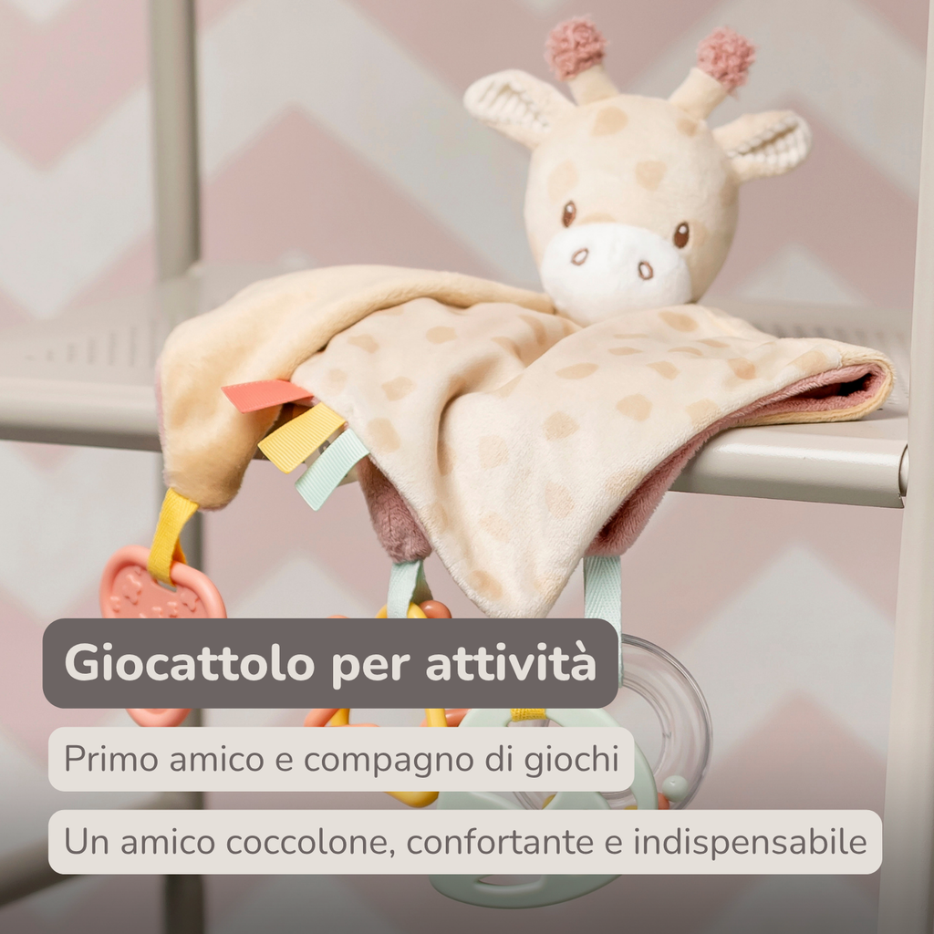 Baby Activity Comforter Gina - Doudou Giraffe - 28 x 28 cm - Multicolored [IT]