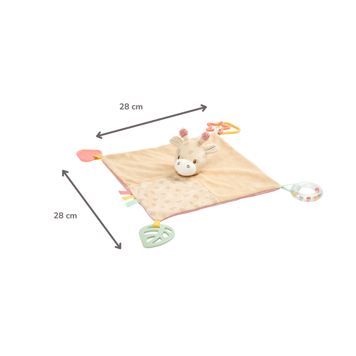 Baby Activity Comforter Gina - Doudou Giraffe - 28 x 28 cm - Multicolored [IT]