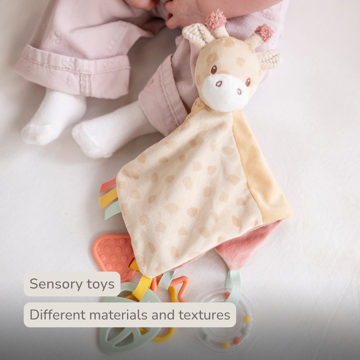 Baby Activity Comforter Gina - Doudou Giraffe - 28 x 28 cm - Multicolored [EN]