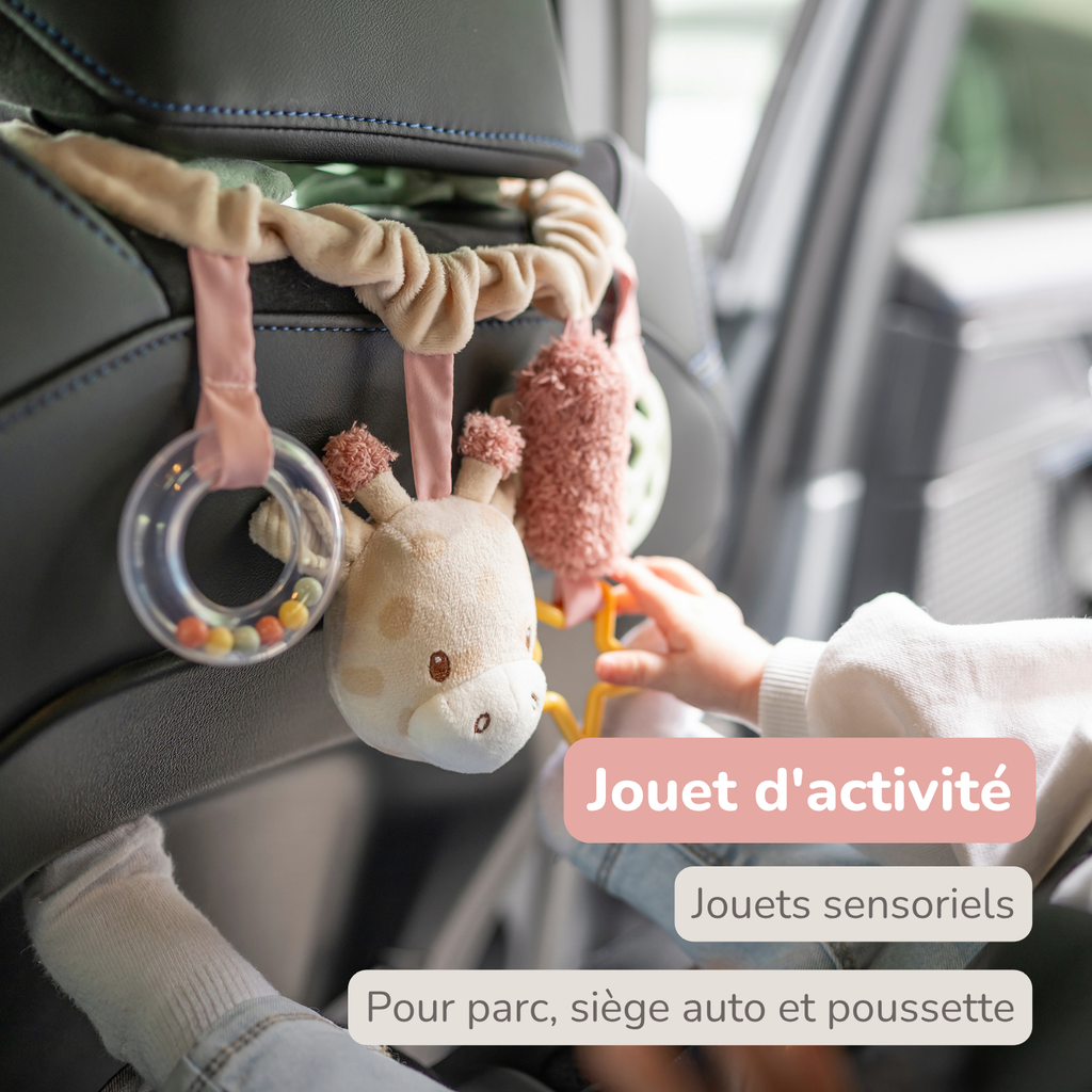 Pram Toy Giraffe Gina - Baby Toy for Home or On the Go - 17 cm - Multicolored [FR]