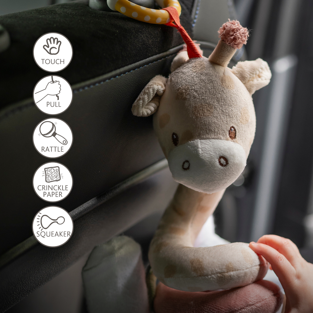 Vertical Playpen Spiral Baby Giraffe Gina - Hanging Activity Spiral for Home or On the Go - 28 cm - Multicolored [DE]
