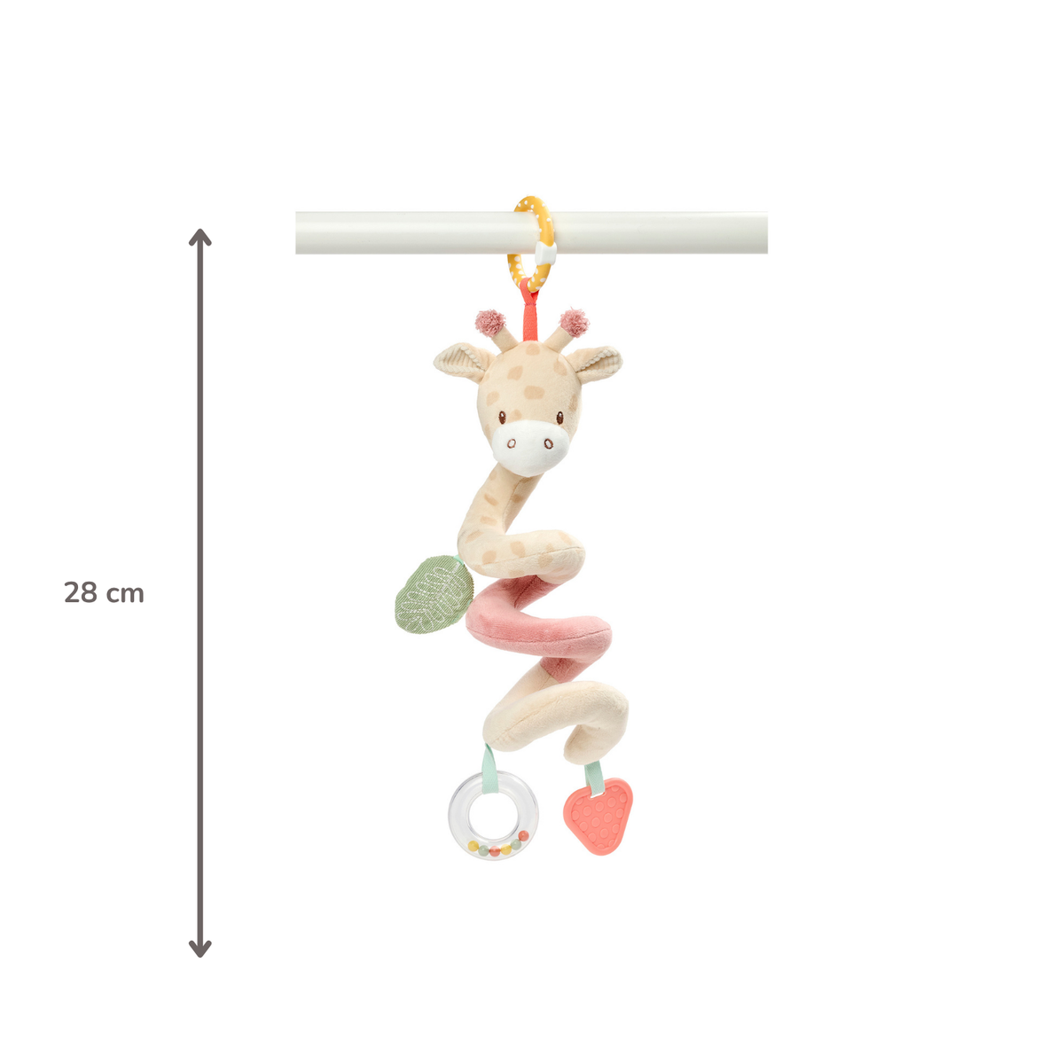 Vertical Playpen Spiral Baby Giraffe Gina - Hanging Activity Spiral for Home or On the Go - 28 cm - Multicolored [NL]