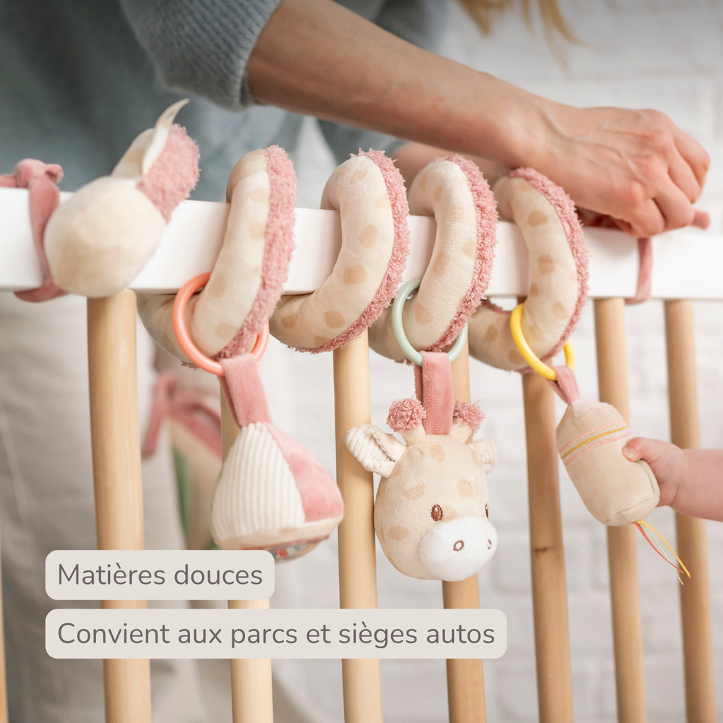 Playpen Spiral Baby Giraffe Gina - Activity Spiral for Home or On the Go - 25 cm - Multicolored [FR]