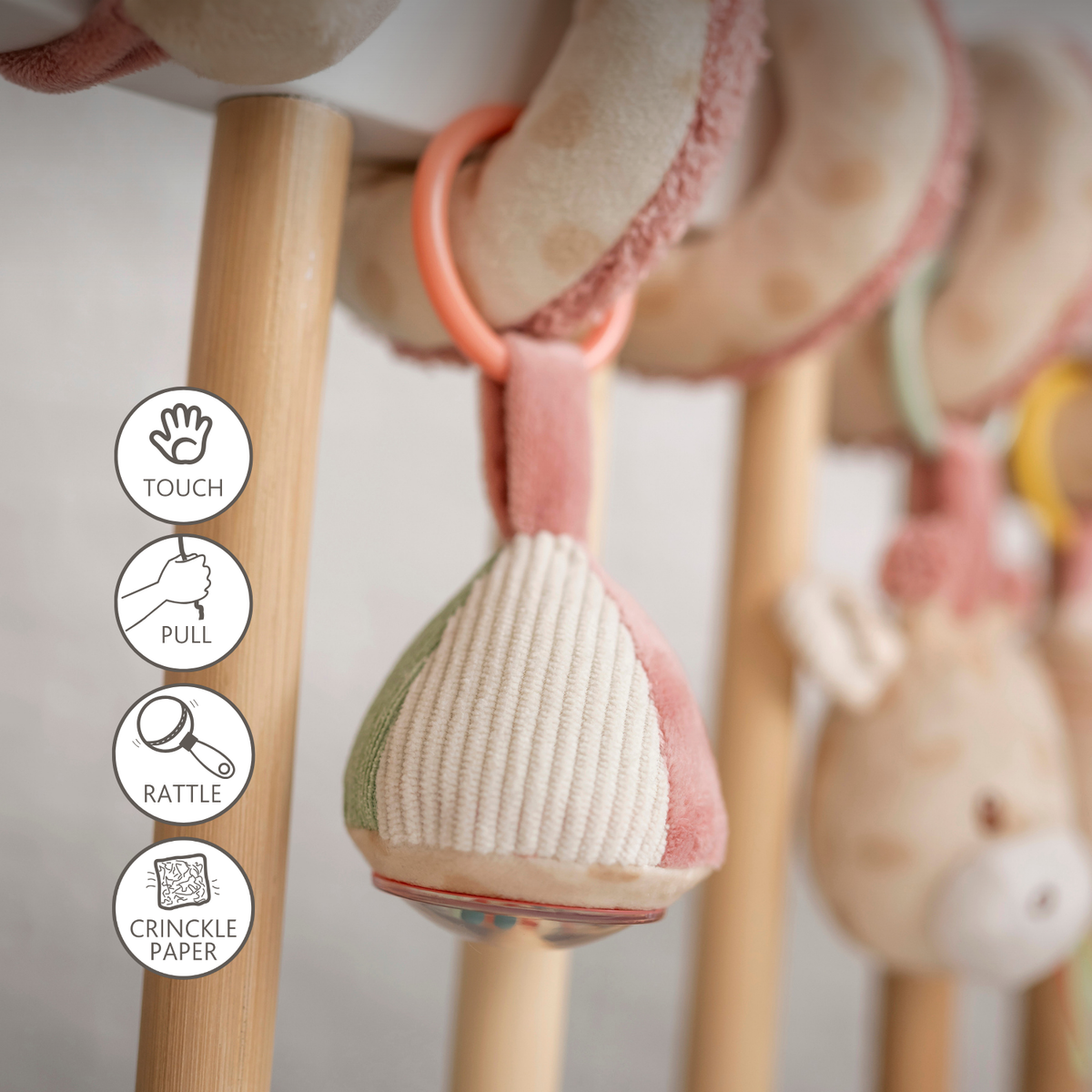 Playpen Spiral Baby Giraffe Gina - Activity Spiral for Home or On the Go - 25 cm - Multicolored [NL]
