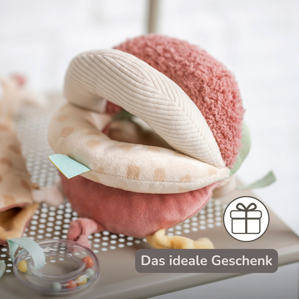 Soft Grip Ball Giraffe Gina - Plush Activity Ball - Sensory Toy - 15 cm - Multicolored [DE]