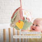Soft Activity Cube Giraffe Gina - Baby Toy - 11 cm - Multicolored [FR]