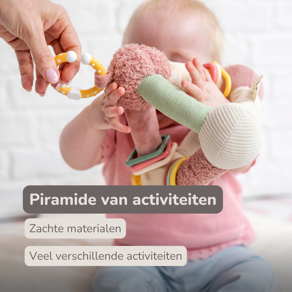 Soft Activity Pyramid Giraffe Gina - Baby Toy - 18 cm - Multicolored [NL]