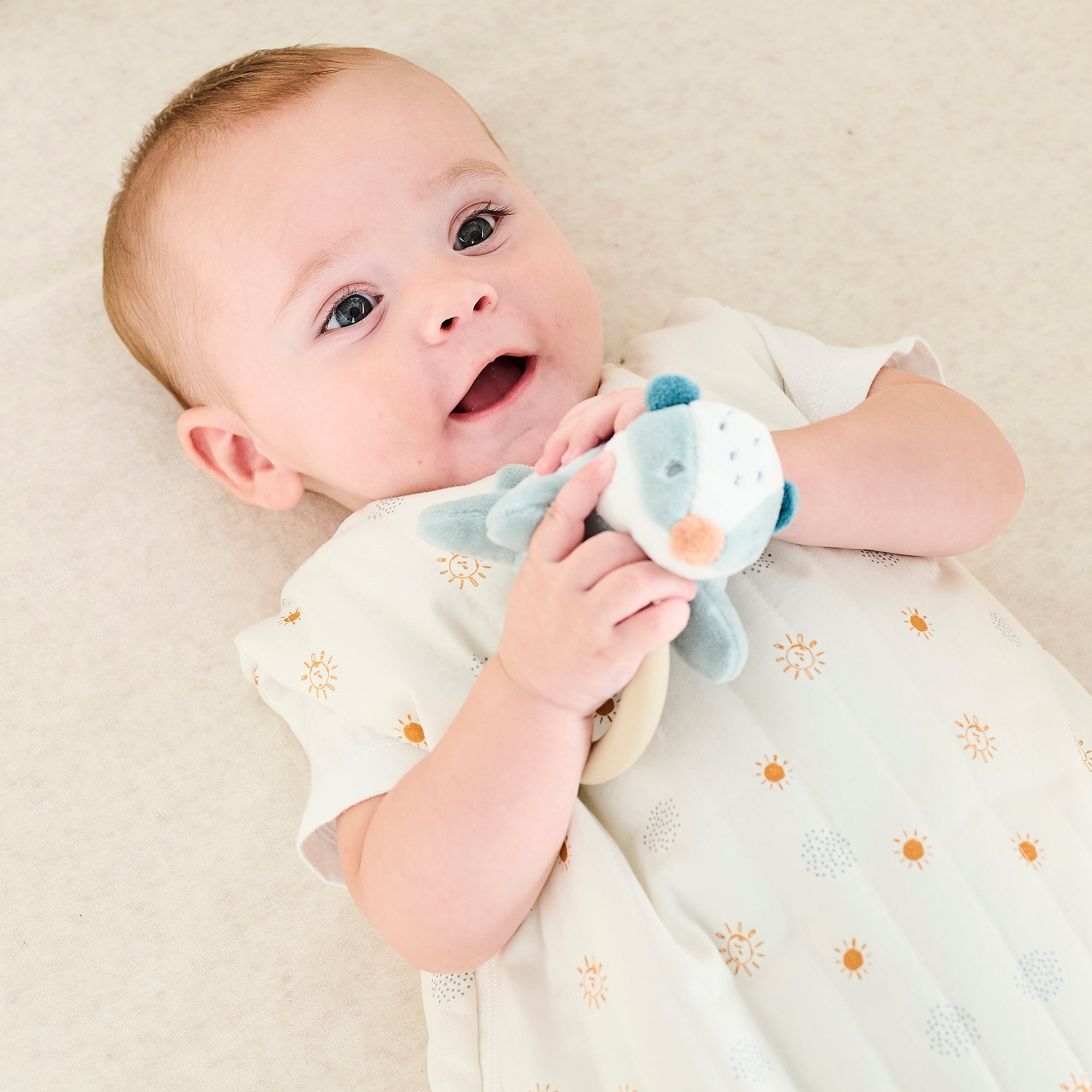 Nattou Rattle with Silicone Ring Badger Felix