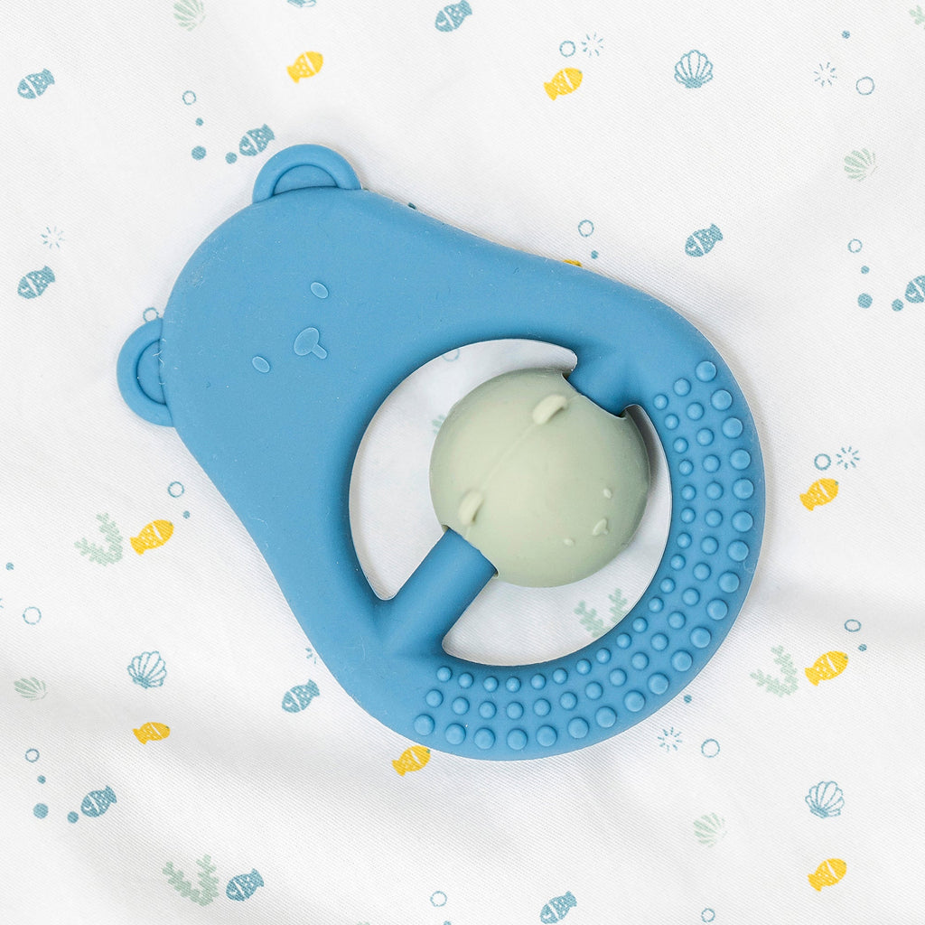 Teether Mother And Child Silicone Blue