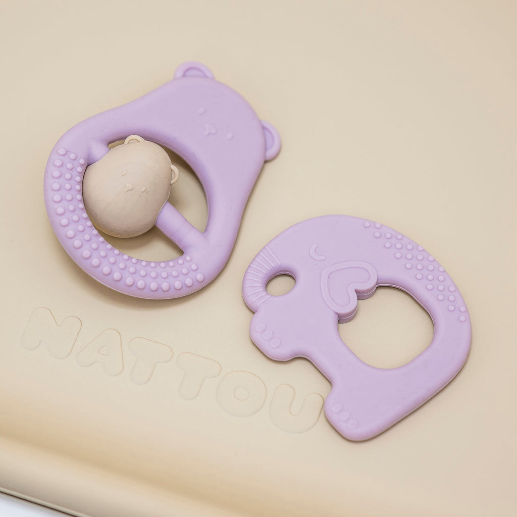 Teether Mother And Child Silicone Lila