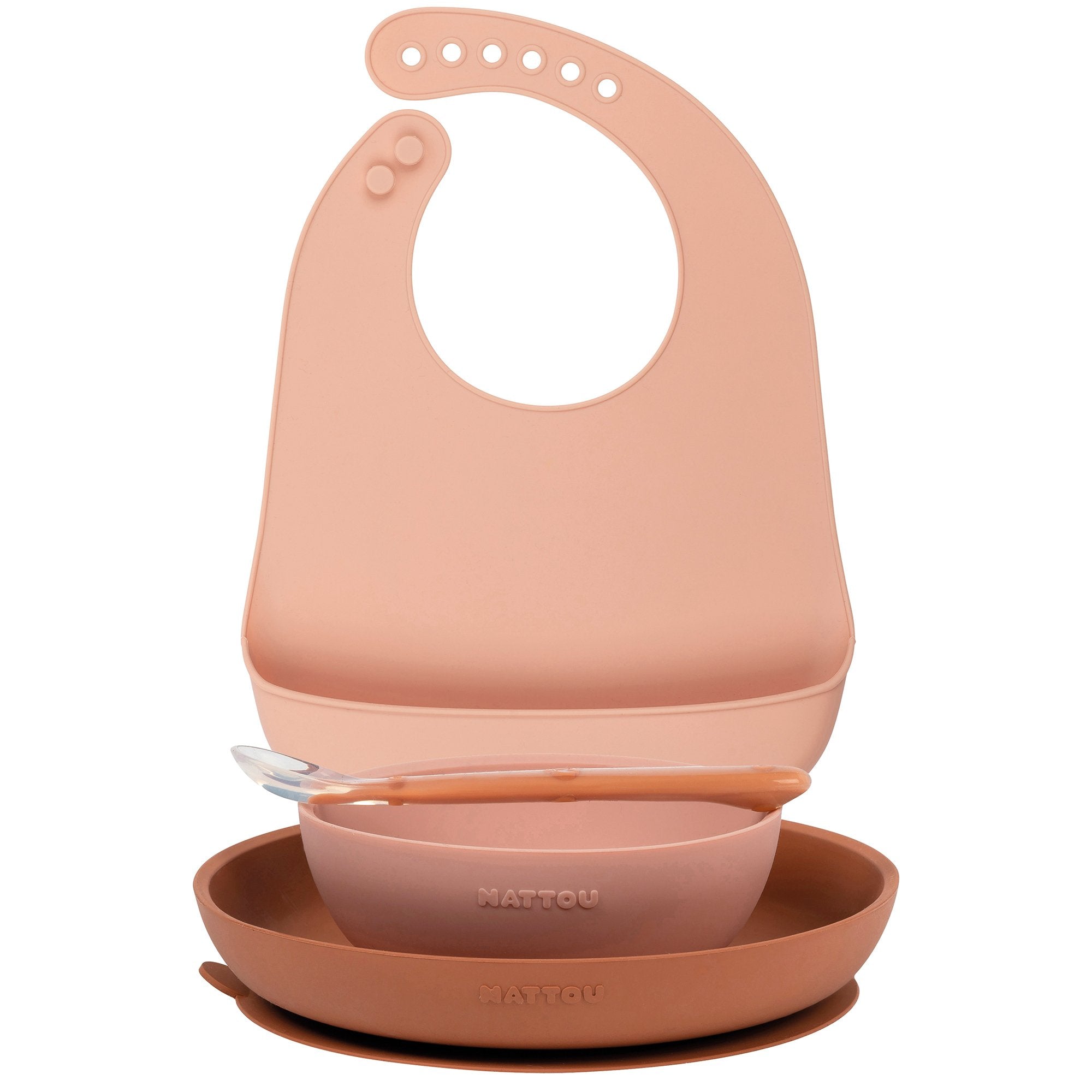 Set Repas Enfant avec Bavoir 4 pièces Silicone