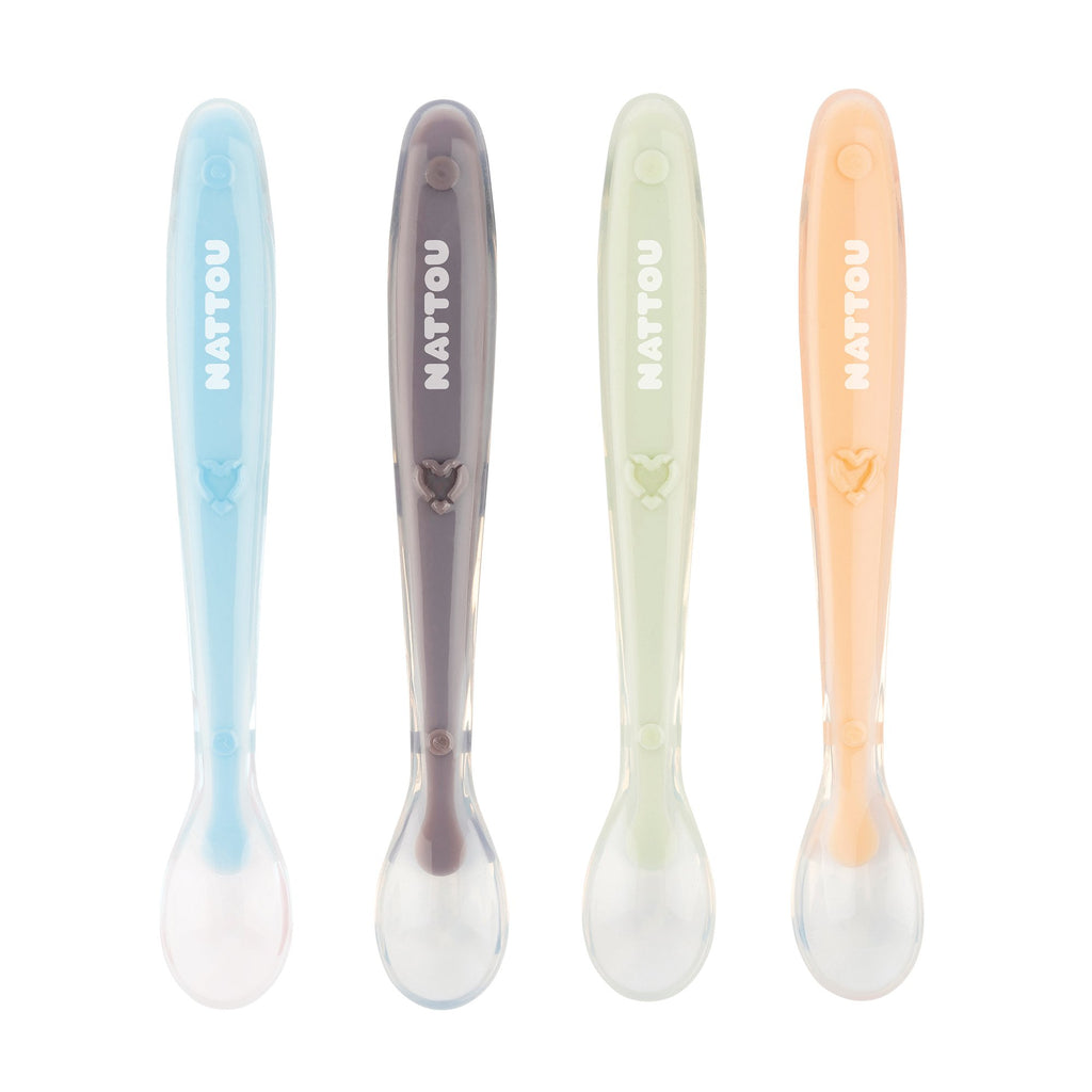Children Spoon Set 4 Silicone 5414673877770 Nattou