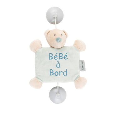 Nattou Baby on Board Sign for Car Bear Jules 20 cm Light Green